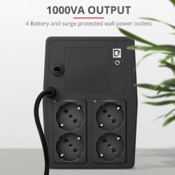 Paxxon 1000VA UPS with 4 standard wall power outlets 23504