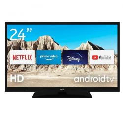 24" HD READY, mini Android TV 12V, WLAN, DVB-C/S2/T2, Netflix, Prime Video, Disney+ 2400A