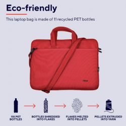BOLOGNA LAPTOP BAG 16" ECO RED 24449