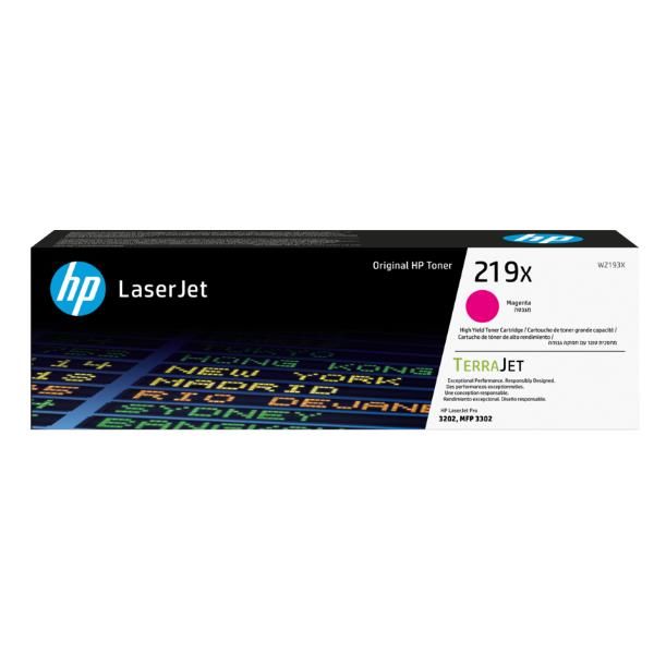 Cartuccia toner originale ad alta capacit&agrave LaserJet HP 219X magenta W2193X